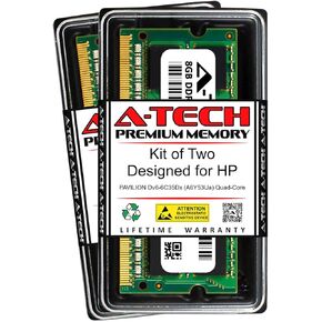 A-Tech 16GB (2 x 8GB) RAM for HP Pavilion DV6-6C35DX (A6Y53UA) Quad-CORE | DDR3 1333MHz SODIMM PC3-10600 204-Pin Non-ECC Memory Upgrade Kit