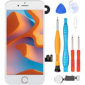 Ayake for iPhone 7 Screen Presenty مع زر Home ، Full Assembly Retina LCD Touch Display مع كاميرا مواجهة الأمامية+مكبر صوت أذن+قرب القرب (زر الذهب الأبيض)
