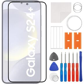 Front Screen Glass Outer Panel Lens Replacement +OCA Compatible with Samsung Galaxy S24+ & S24 Plus [6.7"] SM-S926U, SM-S926U(No LCD Screen and Touch Digitizer) with Repair Kit