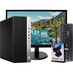 HP 800G3 Desktop Tower Computer, Intel Core i5 Quad Core, 16GB RAM, 500GB Solid State Drive, DVD, Wi-Fi, Windows 10 Pro, Wireless Keyboard, 1080p Webcam, New 23.6 Monitor (Renewed)