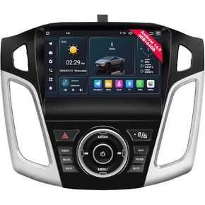 Car Radio for Ford Focus 2012-2017 ، Android 14 Stereo مع 9 "Qled IPS Lead Head Unit Wireless Carplay & Android Auto ، 4G LTE/WIFI/BT5.0 DSP/EQ SWC GPS MAVIMING