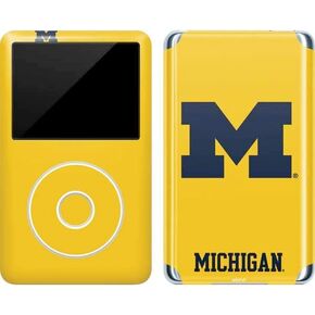 Skinit Decal MP3 Player Skin Compatible with iPod Classic (6th Gen) 80GB - Officially Licensed College Michigan M Logo Yellow Design