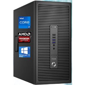 HP 600 G2 ProDesk Mini-Tower PC, Intel Quad-Core i7-6700 Upto 4.0GHz, 32GB RAM, 1TB SSD, AMD R7 240 2GB HD Graphics 4K, AC Wi-Fi, Bluetooth, HDMI, DisplayPort, Windows 10 Pro (Renewed)