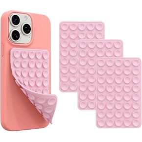 3 PCS Cilicone Cup Cup Case Mount Double-Side ، حامل هاتف Silicon القوي القوي ، وملحقات الهاتف غير المنزلق لصور شخصية ومقاطع الفيديو (أسود)