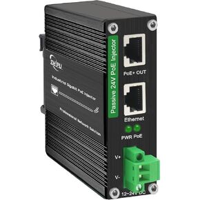 Industrial Passive 24V 5-Port PoE Switch, Mini Unmanaged Gigabit Network Switch, 12-24VDC Input to 24V PoE Output, Support DIN-Rail & Wall-Mount
