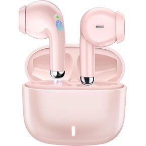 Wireless Earbuds for iPhone 16 15 Pro 14 Plus 13 XR iPad 10th Bluetooth 5.3 Headphones for Samsung Note 20 Ultra S21 S25 S24 S23 S22 HiFi Stereo Sound Earphones with Mic Noise Cancelling Headset White