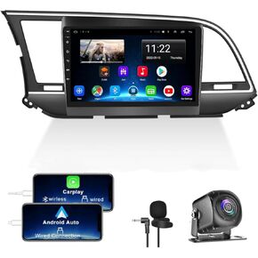 Android 13 Radio for Hyundai Elantra 2016-2018 ، 4+64 Stereo مع Carplay و Android Auto ، 9 '' 'HD Support Support GPS/WiFi/Bluetooth5.2/FM Camera