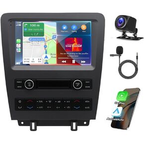 9 Inch Android 13.0 Car Stereo for Ford Mustang 2010 2011 2012 2013 2014 Double Din Touch Screen Car Audio Receiver w/Wireless Carplay Android Auto GPS Navigation Bluetooth FM AM AHD SWC Backup Camera