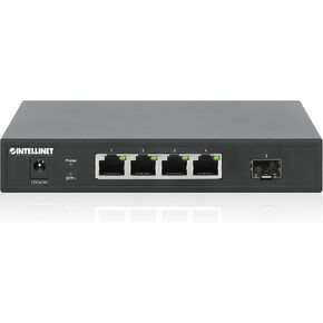 Intellinet 5-Port Switch: 4 x 2.5G Ethernet & 1 SFP+ Uplink - High-Speed Networking for Wi-Fi 6 & More, Silent Fanless Design, 3-Year Warranty - 562058