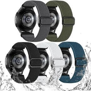 Lerobo Elastic Watch Band for Galaxy Watch 7 Band 6 5 4 44mm 45mm 40mm/6 Classic 47mm 43mm/5 Pro 45mm/4 Classic 46mm 42mm/Active 2, 5 Pack Water-Resistant Nylon Watch Bands for Women Men in Kuwait