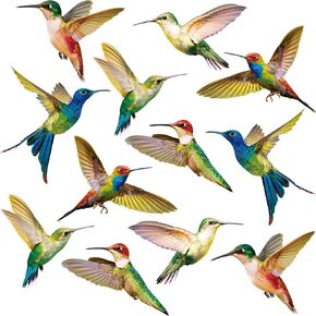 6 Pieces Large Size Hummingbird Window Clings Anti-Collision Window Clings Decals to Prevent Bird Strikes on Window Glass Non Adhesive Vinyl Cling Hummingbird Stickers in Kuwait