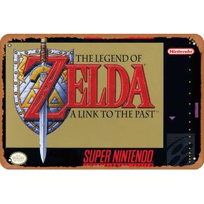 تغطي Snes Zelda Cover Games Snes علامات القصدير المعدنية الزخرفية القديمة مناسبة جدًا للداخلية والخارجية والأندية والمطاعم وغرف النوم والمكاتب والهدايا المزخرفة بالحنين وأي هدايا للعطلات.