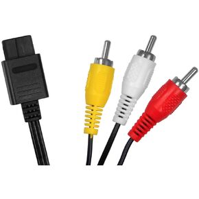 Eaxus® Video AV Kabel Geeignet für SNES, N64, GC - Super Nintendo, Nintendo 64, GameCube Kabel - 1,75 Meter TV Kabel