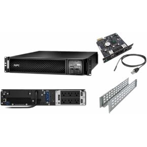APC SRT1500RMXLA-NC Smart-UPS On-Line, 1500VA, Rackmount 2U, 120V, 1350W, 6x 5-15R NEMA outlets, Network Card AP9631, Extended runtime, W/ rail kit (Renewed)