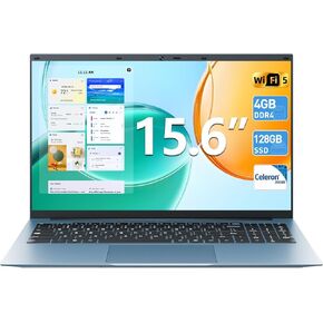 SGIN Laptop Computer 15.6 Inch, Windows 11 Laptops with 4GB RAM 128GB SSD, Celeron N4000 Processor Notebook, BT4.2.0, Mini HDMI, 7000mah, WiFi, UHD Graphics 600, Type-C, 2.4/5G WiFi