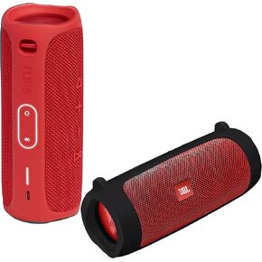 JBL Flip 5 Waterproof Portable Wireless Bluetooth Speaker Bundle with Deluxe CCI Silicone Protective Carrying Sleeve (Red)