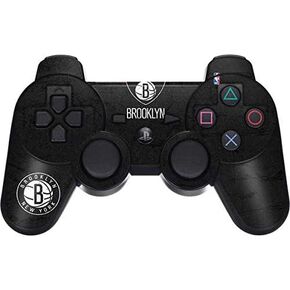 Skinit Decal Gaming Skin for PS3 Dual Shock Wireless Controller - Officially Licensed NBA Brooklyn Nets Distressed Design