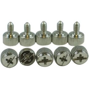 10 x Silver/Chrome Computer Case Thumbscrews (6-32 Thread) for Cover / Power Supply / PCI Slots / Hard Drives