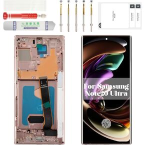 OLED for Samsung Note 20 Ultra Screen 4g for Samsung Galaxy Note 20 Ultra 5g LCD Screen Replacement Display Touch for Samsung Note 20 Ultra Digitizer with Frame Black (with Fingerprint Function)