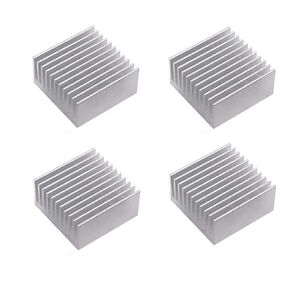 4Pcs Heatsink 40 x 40 x 20mm 1.57 x 1.57 x 0.79 inch Aluminum Peltier Radiator Cooler Heat Sinks Cooling Fin for Cooling 3D Printers, TEC1-12706 Thermoelectric Peltier Cooler, Chipset CPU LED Power A
