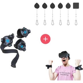 Skywin VR Tracker Belt and Strap for HTC Vive System (1 Belt 2Hand Straps) + VR Cable Management for Oculus Rift VR Headset