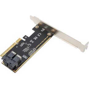 Keenso PCIe X8 to U.2 Riser Card HighSpeed Dual Port SFF 8643 Mini SAS HD 36Pin PCIe Adapter Card for Conventional PC, Supports NVMe SSDs