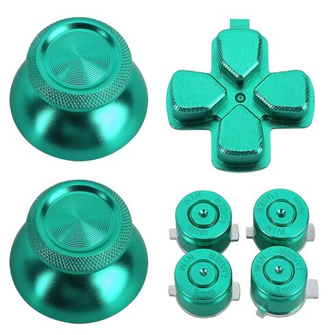 TOMSIN Metal Buttons Replacement Kit for PS5 Controller – Aluminum Thumbsticks & O X Square Triangle & Dpad Buttons Accessories Compatible with PlayStation 5 DS Controller (Green) in Kuwait