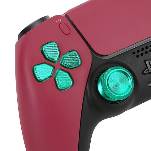 TOMSIN Metal Buttons Replacement Kit for PS5 Controller – Aluminum Thumbsticks & O X Square Triangle & Dpad Buttons Accessories Compatible with PlayStation 5 DS Controller (Green) in Kuwait