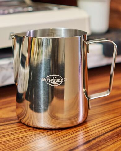 Milk Frothing Pitcher 12 oz (350ml) 304 Stainless Steel w/Latte Art Pen & Scale, Barista-Grade Espresso Steaming Jug for Cappuccino, Latte, Home & Commercial Use in Kuwait