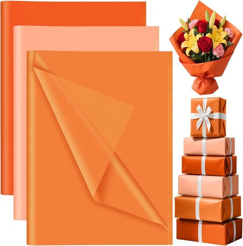 PLULON 90 Sheets Black Orange Purple Tissue Paper for Gift Bags, Colored Gift Wrapping Paper Tissue Bulk for Crafts Packaging Birthday Gift Wrapping Halloween Party Decorations in Kuwait