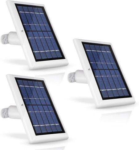 Wasserstein 2W 6V Solar Panel with 13.1ft/4m Cable Compatible with Arlo Ultra/Ultra 2, Arlo Pro 3/Pro 4, & Arlo Floodlight ONLY (White, 2-Pack) - Camera Not Included in Saudi Arabia