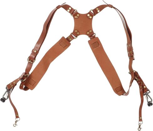 Camera Strap, Leather Dual Camera Harness, Camera Shoulder Strap for 2 Cameras, Adjustable Double Camera Harness in Saudi Arabia