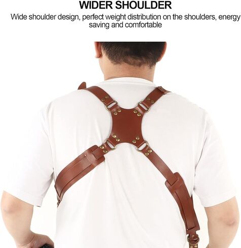 Camera Strap, Leather Dual Camera Harness, Camera Shoulder Strap for 2 Cameras, Adjustable Double Camera Harness in Saudi Arabia