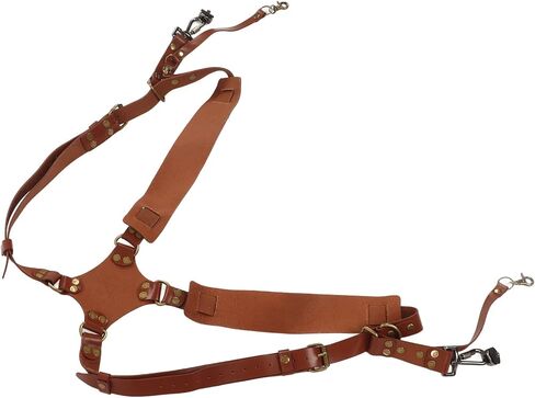 Camera Strap, Leather Dual Camera Harness, Camera Shoulder Strap for 2 Cameras, Adjustable Double Camera Harness in Saudi Arabia