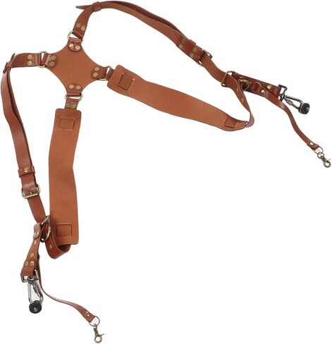 Camera Strap, Leather Dual Camera Harness, Camera Shoulder Strap for 2 Cameras, Adjustable Double Camera Harness in Saudi Arabia