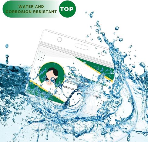 حامل شارة هوية شفاف عمودي، 6 قطع حامل بطاقة اسم مقاوم للماء مع قابل للإغلاق للحبل المنفصل، حامل شارة اسم بلاستيكية للممرضات والمكتب والمدرسة in Kuwait