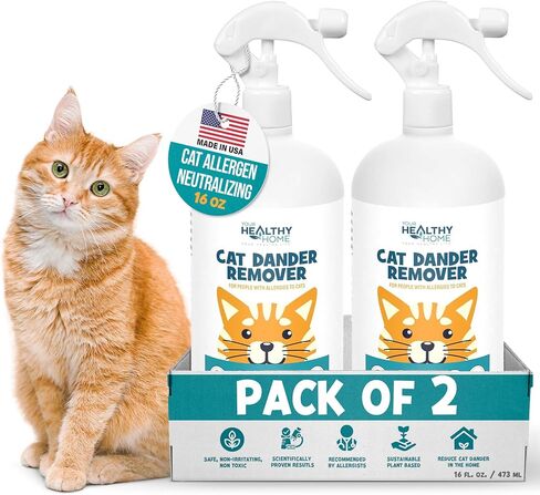 Cat Dander Remover Aloe Vera Free- Pet Dander Allergy Reducer Relief Dry Skin Spray for Cats and Humans| Cruelty-Free & Made in USA (1 Pack) in Kuwait