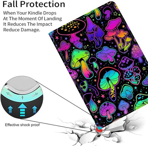 Case for Kindle Paperwhite 11th Generation 6.8", Durable PU Leather Cover with Auto Wake/Sleep Cover for Kindle Paperwhite 11th Generation and Signature Edition 2021 Released, Trippy Mushroom in Saudi Arabia