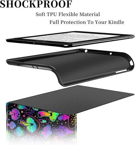 Case for Kindle Paperwhite 11th Generation 6.8", Durable PU Leather Cover with Auto Wake/Sleep Cover for Kindle Paperwhite 11th Generation and Signature Edition 2021 Released, Trippy Mushroom in Saudi Arabia