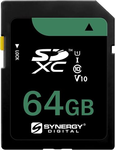 Synergy Digital 64 جيجابايت ، بطاقة ذاكرة SDXC UHS -I ، متوافقة مع Nikon D80 Digital Camera - Class 10 ، U1 ، 100MB/S ، 300 Series in Kuwait