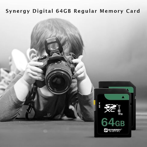 Synergy Digital 64 جيجابايت ، بطاقة ذاكرة SDXC UHS -I ، متوافقة مع Nikon D80 Digital Camera - Class 10 ، U1 ، 100MB/S ، 300 Series in Kuwait