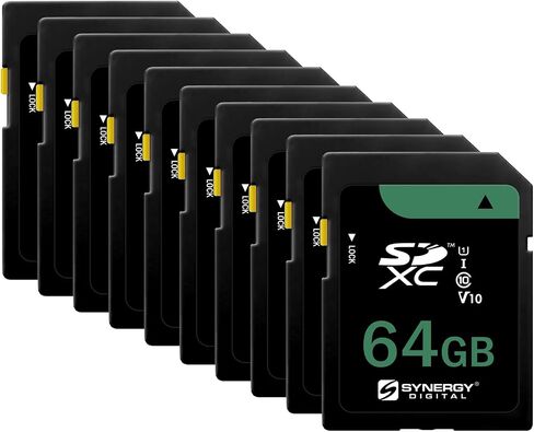 Synergy Digital 64GB, SDXC UHS-I Memory Card, Compatible with Nikon D80 Digital Camera - Class 10, U1, 100MB/s, 300 Series in Saudi Arabia