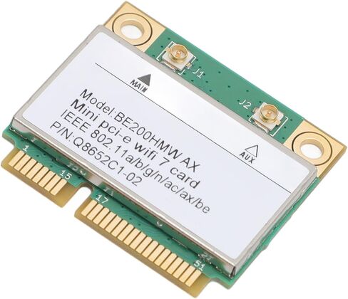 بطاقة Mini PCI E 7 ، 8774Mbps 2 Band 2.4g 5G Gigabit Card Card Mini PCIe Adapter مع Bluetooth 5.4 BE200HMW للكمبيوتر الشخصي (مع هوائي) in Kuwait