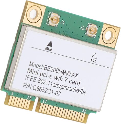 بطاقة Mini PCI E 7 ، 8774Mbps 2 Band 2.4g 5G Gigabit Card Card Mini PCIe Adapter مع Bluetooth 5.4 BE200HMW للكمبيوتر الشخصي (مع هوائي) in Kuwait