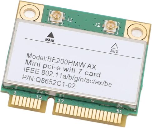 بطاقة Mini PCI E 7 ، 8774Mbps 2 Band 2.4g 5G Gigabit Card Card Mini PCIe Adapter مع Bluetooth 5.4 BE200HMW للكمبيوتر الشخصي (مع هوائي) in Kuwait