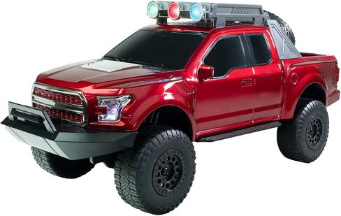 QFX Bluetooth 150 Pickup Truck Replica Speaker, 3-inch Speakers, Hands Free Link, Built-in Microphone, FM Radio and LED Party Lights, Red - BT-150-RED in Saudi Arabia