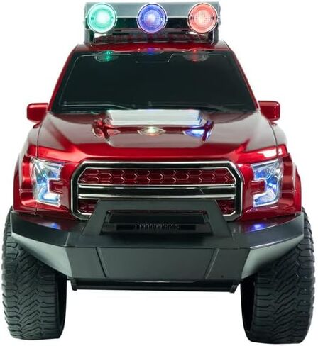 QFX Bluetooth 150 Pickup Truck Replica Speaker, 3-inch Speakers, Hands Free Link, Built-in Microphone, FM Radio and LED Party Lights, Red - BT-150-RED in Saudi Arabia