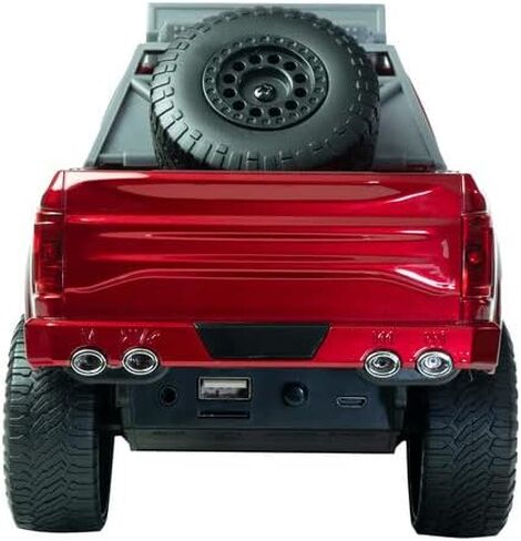 QFX Bluetooth 150 Pickup Truck Replica Speaker, 3-inch Speakers, Hands Free Link, Built-in Microphone, FM Radio and LED Party Lights, Red - BT-150-RED in Saudi Arabia