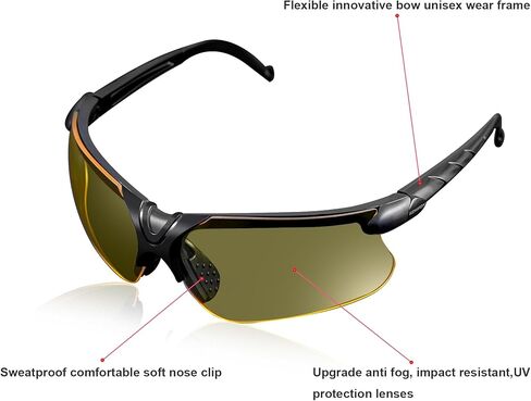 KEMIFON Shooting Safety Glasses Anti Fog Shooting Gun Range Eye Protection Tactical Eyewear for Men and Women with Clear and Grey Interchangeable Lenses in Kuwait