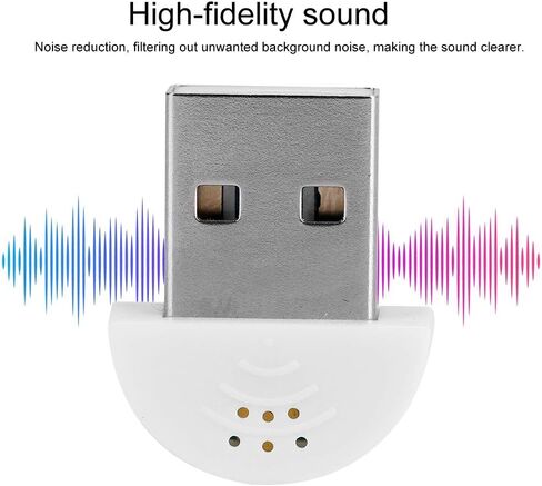 Keenso Super Mini USB 2.0 Microphone for Portabledesktop PCs: High Loyalty Sound for Skype/, Noise Reduction and Omnidirectional Truck (Black) in Kuwait